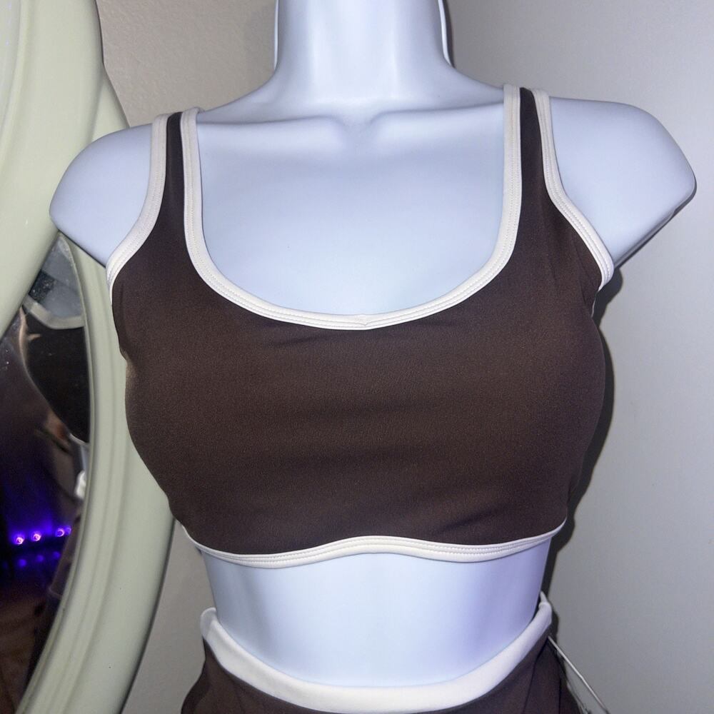 2 Piece Yoga Set Gym Sport Bra Crop and High Waist Shorts For Womens